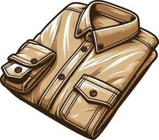 Chic Monochrome Button-Up Shirt Sketch vector