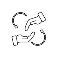 help concept line icon. Simple element illustration. help concept outline symbol design. vector