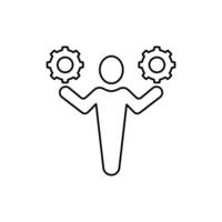 work together concept line icon. Simple element illustration. work together concept outline symbol design. vector