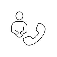 contact concept line icon. Simple element illustration. contact concept outline symbol design. vector