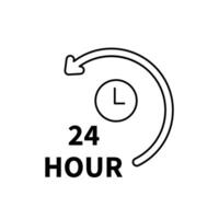 24 hour concept line icon. Simple element illustration. 24 hour concept outline symbol design. vector