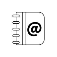 address book concept line icon. Simple element illustration. address book concept outline symbol design. vector