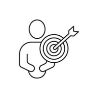 objectives concept line icon. Simple element illustration. objectives concept outline symbol design. vector