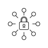 secure connection concept line icon. Simple element illustration. secure connection concept outline symbol design. vector