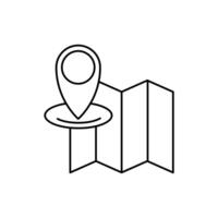 map concept line icon. Simple element illustration. map concept outline symbol design. vector