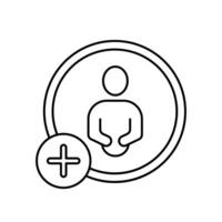 add friend concept line icon. Simple element illustration. add friend concept outline symbol design. vector