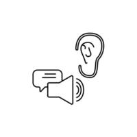 active listening concept line icon. Simple element illustration. active listening concept outline symbol design. vector