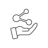 share concept line icon. Simple element illustration. share concept outline symbol design. vector