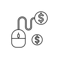 pay per click concept line icon. Simple element illustration. pay per click concept outline symbol design. vector