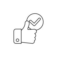satified concept line icon. Simple element illustration. satified concept outline symbol design. vector