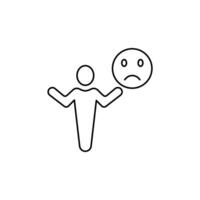 unsatisfied concept line icon. Simple element illustration. unsatisfied concept outline symbol design. vector