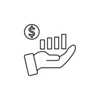 increasing revenues concept line icon. Simple element illustration. increasing revenues concept outline symbol design. vector