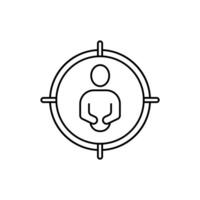 target audience concept line icon. Simple element illustration. target audience concept outline symbol design. vector