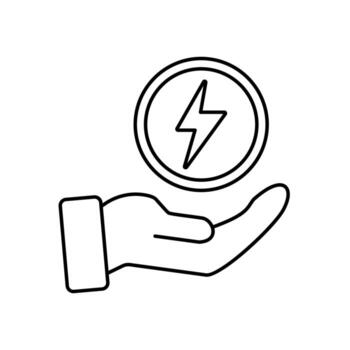 save energy concept line icon. Simple element illustration. save energy concept outline symbol design. vector