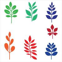 Set Of Leaf Elements illustration on white background vector
