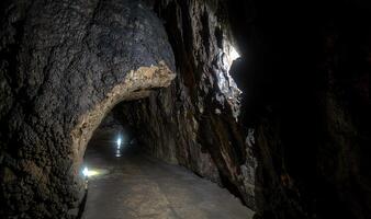 Exploring the stunning caves of Cacahuamilpa National Park at dusk photo