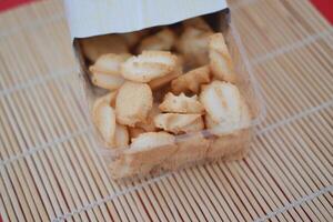 Kue Sagu Keju or Cheese Sago Cookies is Indonesian Traditional Cookies made from combination of sago flour and coconut milk photo