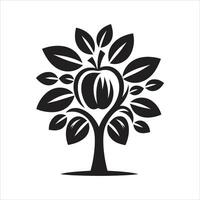 Apple Tree Icon Isolated On White Background vector