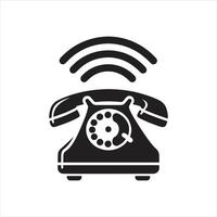 An old telephone icon on a white background vector