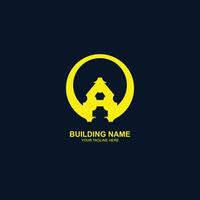 building logo a initial icon with creative illustration vector