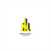 building logo hn initial with creative illustration vector