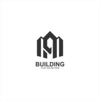 building logo a initial icon with creative illustration vector
