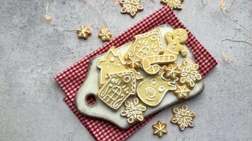 Delightful christmas cookies making their appearance on a festive table setting video