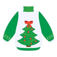 Christmas sweaters with trees, snowflakes, and festive patterns. vector
