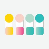 New Yellow Bone Surf Dark Turquoise gradient color and Single Color palette design vector