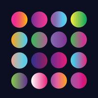 Pink Set of samples of gradient circles color palette use for Beauty Project vector
