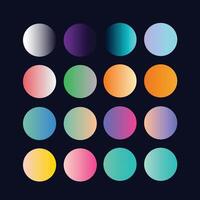 Modern Set of watercolour samples of gradient circles pastel color palette use for Banner, Flyer vector