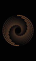 Abstract Background with Yellow spiral Pattern with circles, halftone dotted backdrop. vector