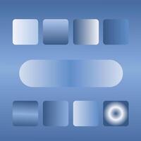 Blue Gradient different style shades combination Minimalistic, pastel colored collection on white background. vector