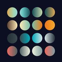 Set of watercolour brush samples of gradient circles with pastel color palette use for your next project vector