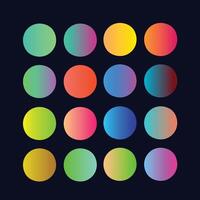 Minimalist multicolor Circle Shape Gradient Color Paletter, vibrant colors gradients sphere isolated vector