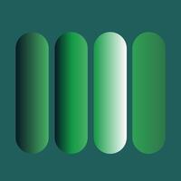 Dark Green Colorful gradients collection. Green Color gradient palette in the form vector