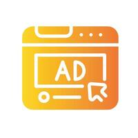 ads Flat Gradient Icon White Background vector