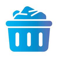 laundry basket Flat Gradient Icon White Background vector