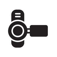 camcorder Glyph Icon White Background vector