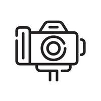 action camera Line Icon White Background vector