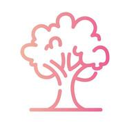 tree Line Gradient Icon White Background vector