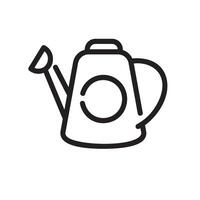 watering Can Line Icon White Background vector