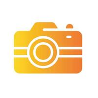 camera Flat Gradient Icon White Background vector