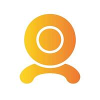 web cam Flat Gradient Icon White Background vector
