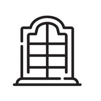 window Line Icon White Background vector