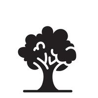 tree Glyph Icon White Background vector