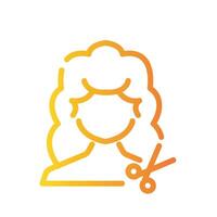 hair style Line Gradient Icon White Background vector