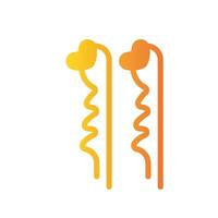 broches Flat Gradient Icon White Background vector