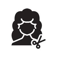 hair style Glyph Icon White Background vector