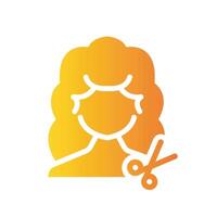 hair style Flat Gradient Icon White Background vector